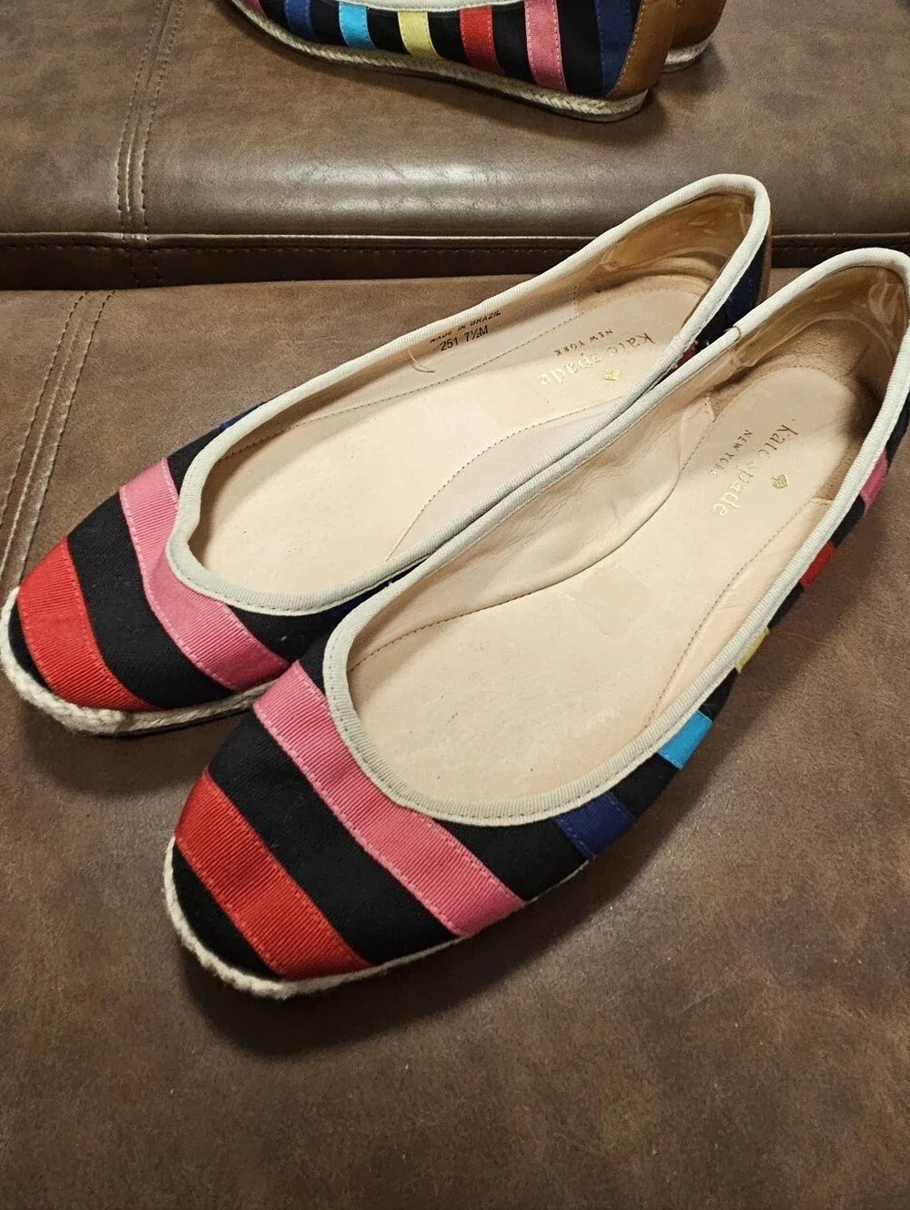Kate Spade Multicolor Striped Canvas Espadrilles